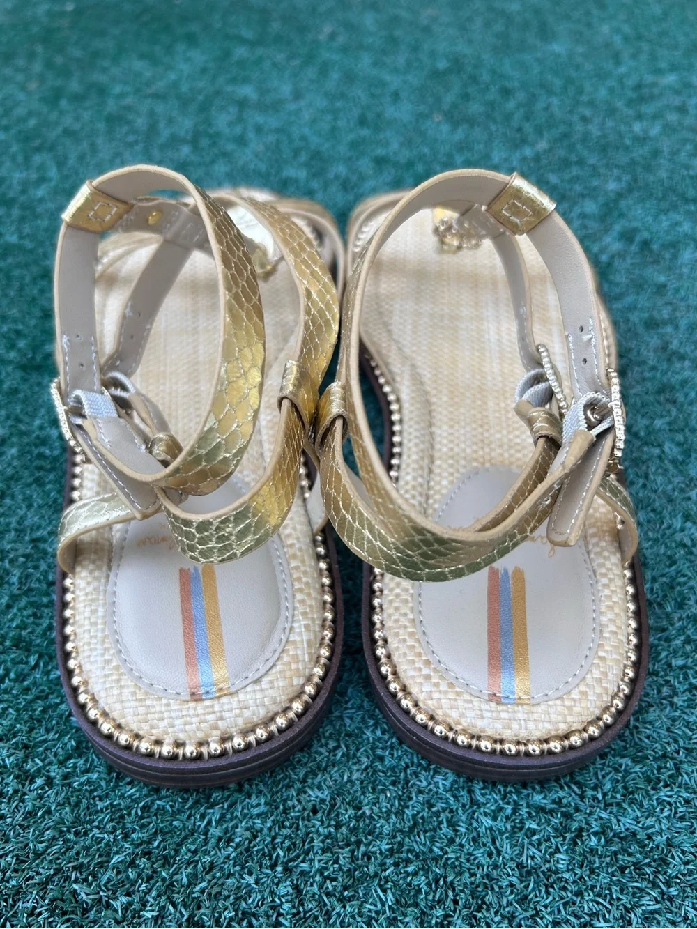 NWT Sam Edelman Talya Ankle Strap Sandal Gold 9